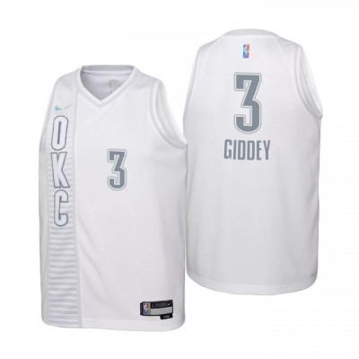 Oklahoma City Thunder #3 Josh Giddey Youth Nike White 202122 Swingman Jersey - City Edition